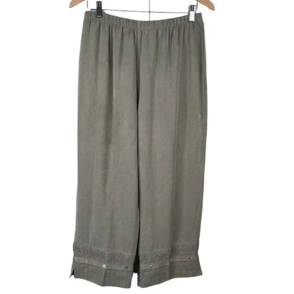 Vintage Neil & David Lagenlook Cropped Pants Tencel Elastic Waist L